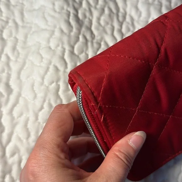 Vera Bradley Red Microfiber Turnlock Wallet - Picture 8 of 9